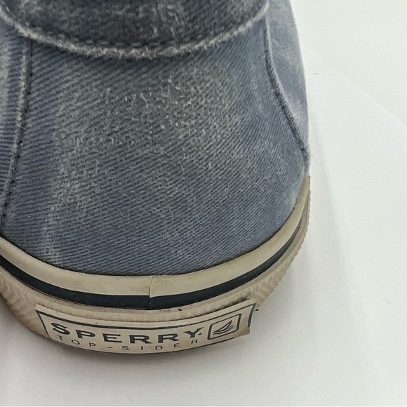 Sperry Top Sider Mens Halyard 2 Eye Denim Blue Slip On Boat Shoes Size 12 - Picture 8 of 11